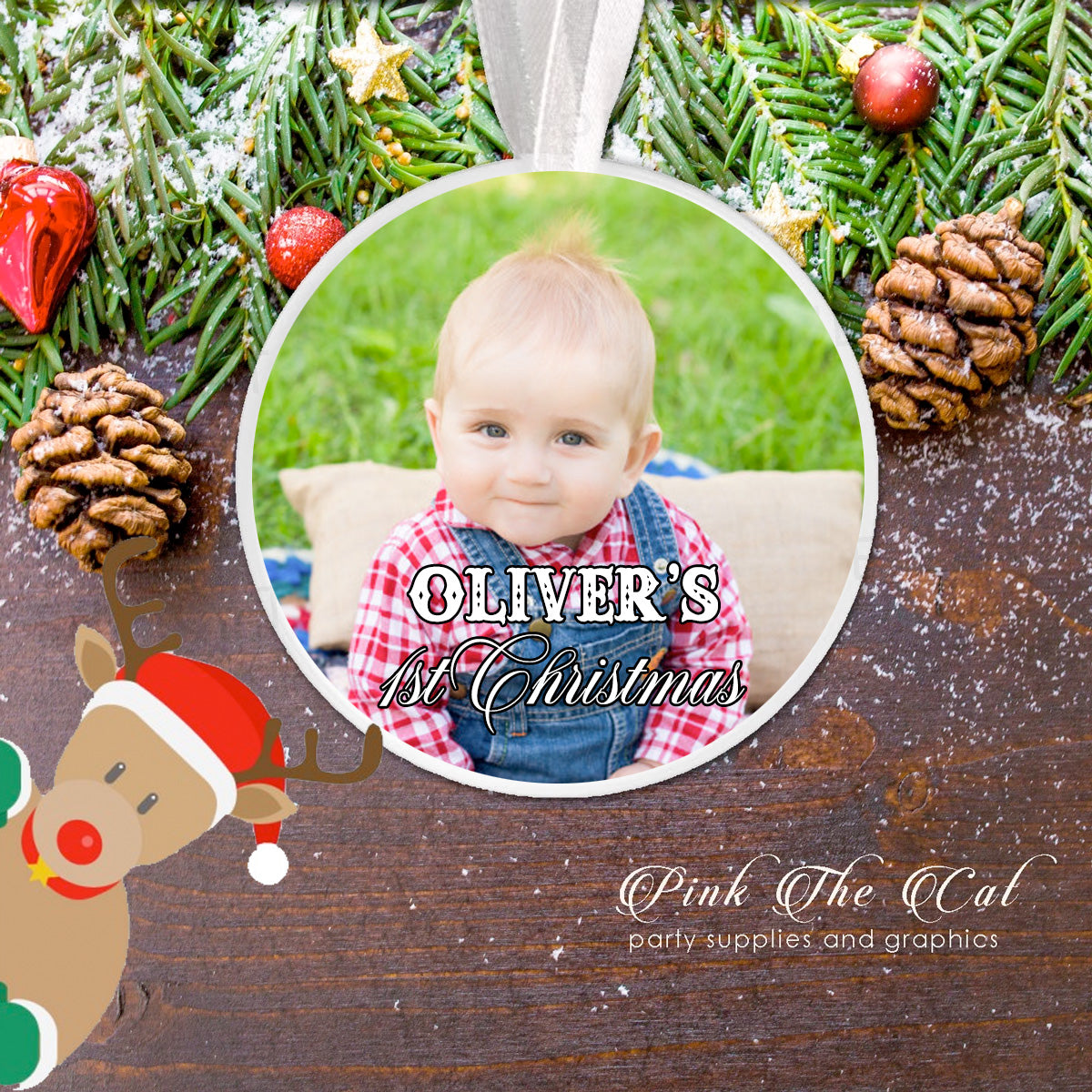 Personalized Christmas ornament with baby photo