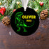 Dinosaur Christmas boy ornament green black