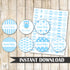 Blue Owl Baby Boy Shower Favor Tag Label Sticker