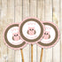 Owl Cupcake Topper Baby Girl Shower Birthday Pink Brown Polka Dots
