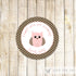 Owl Label Sticker Gift Favor Tag Girl Birthday Baby Shower Pink Brown