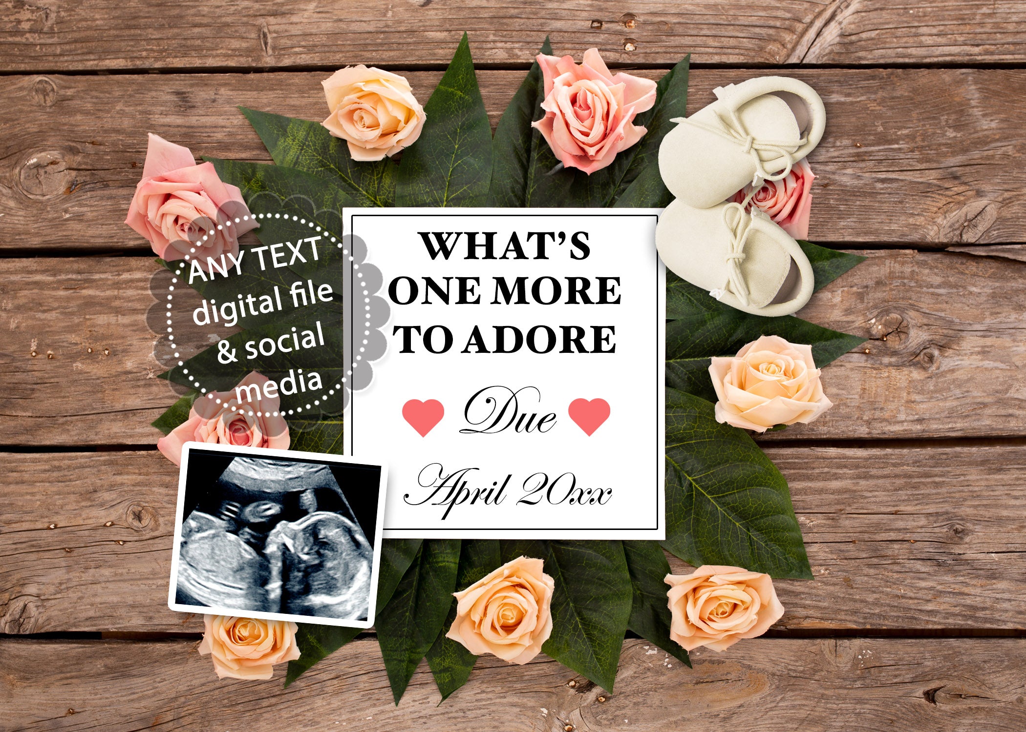 Pregnancy announcement social media floral