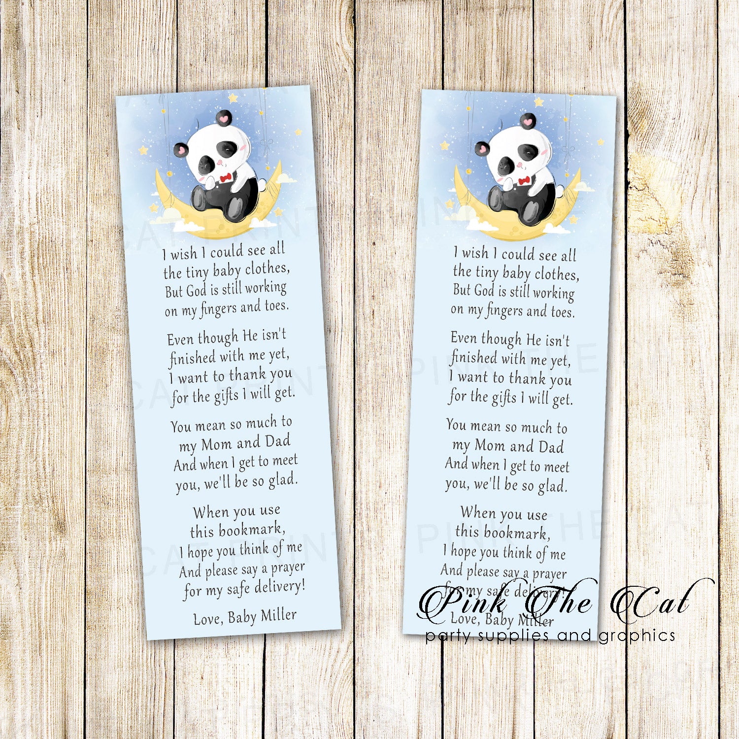 Panda bear bookmarks (set 25)