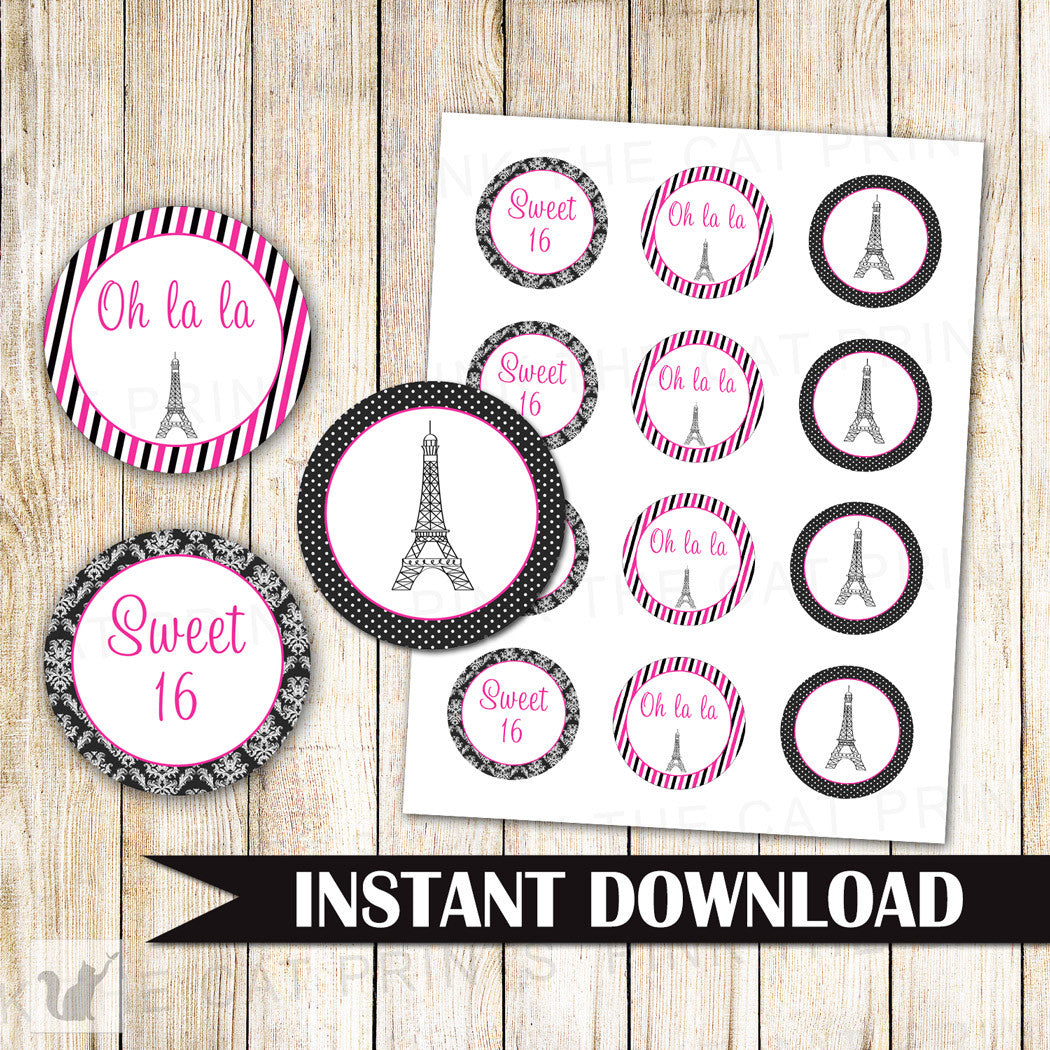 Paris Gift Favor Label Sticker Birthday Baby Shower