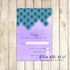 Wedding Invitations & RSVP Cards Peacock Teal Purple Printable