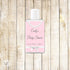 Pearls Hand Sanitizer Favor Label Pink White Ribbon Baby Girl Shower