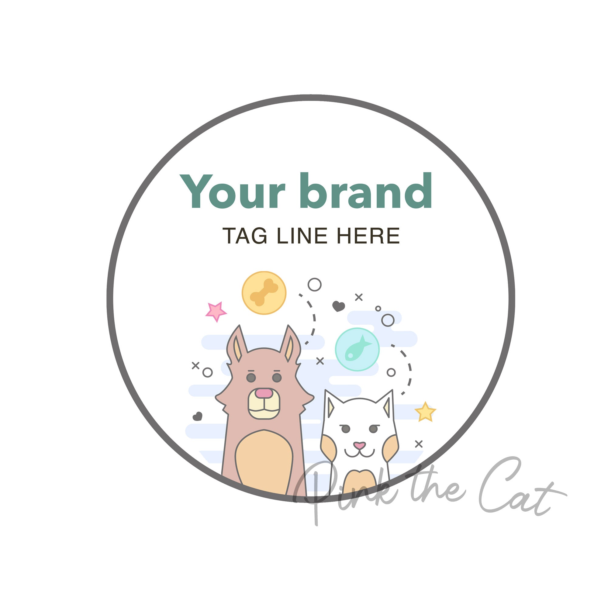 Cat dog logo pet sitter or shop personalized