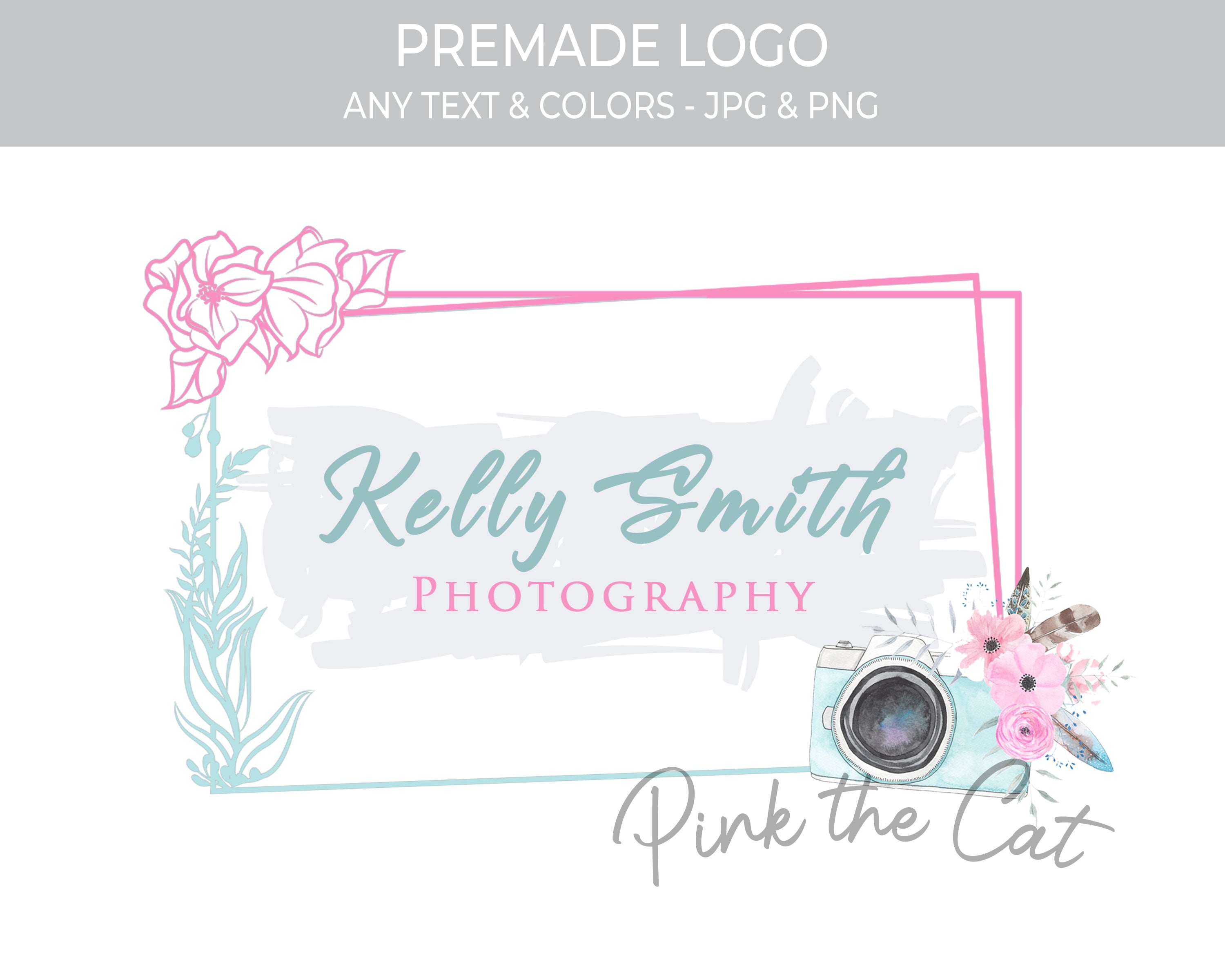 Premade floral photography logo design