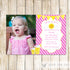 Pink Lemonade Invitation Girl Birthday Photo Card