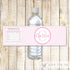 Stripes Bottle Label Wrapper Girl Baby Shower Birthday Pink White