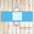 blue water bottle labels birthday baby shower printable