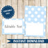 Buffet Food Label Place Seating Name Card Blue
