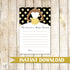 Gold Black Bridal Shower Advice Cards