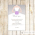 Bridal Shower Thank You Card Silver Lillac Dress Sweet 16