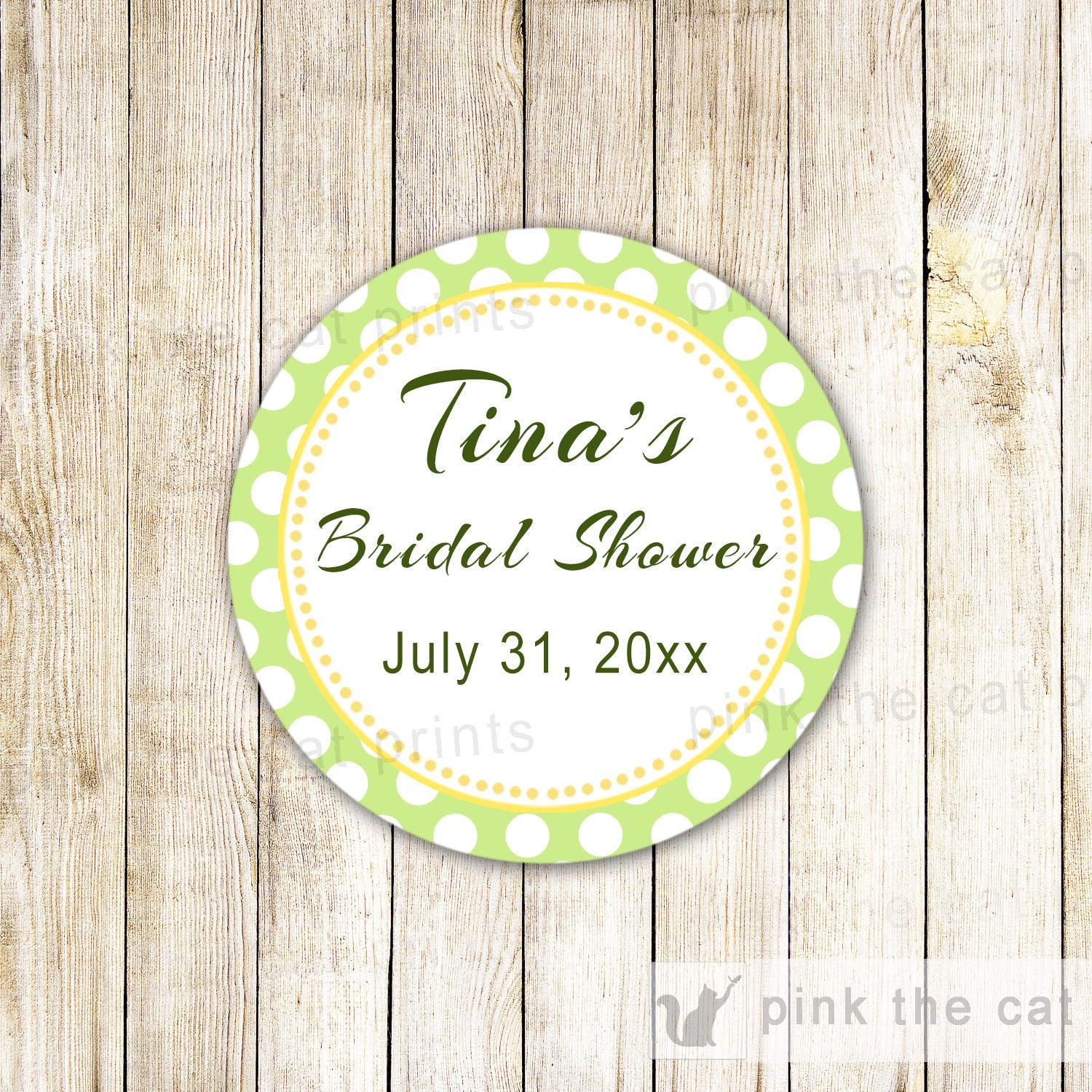 Green White Label Gift Favor Tag Birthday Bridal Shower