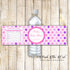 Purple Pink Dots Bottle Label Wrapper Girl Birthday Printable