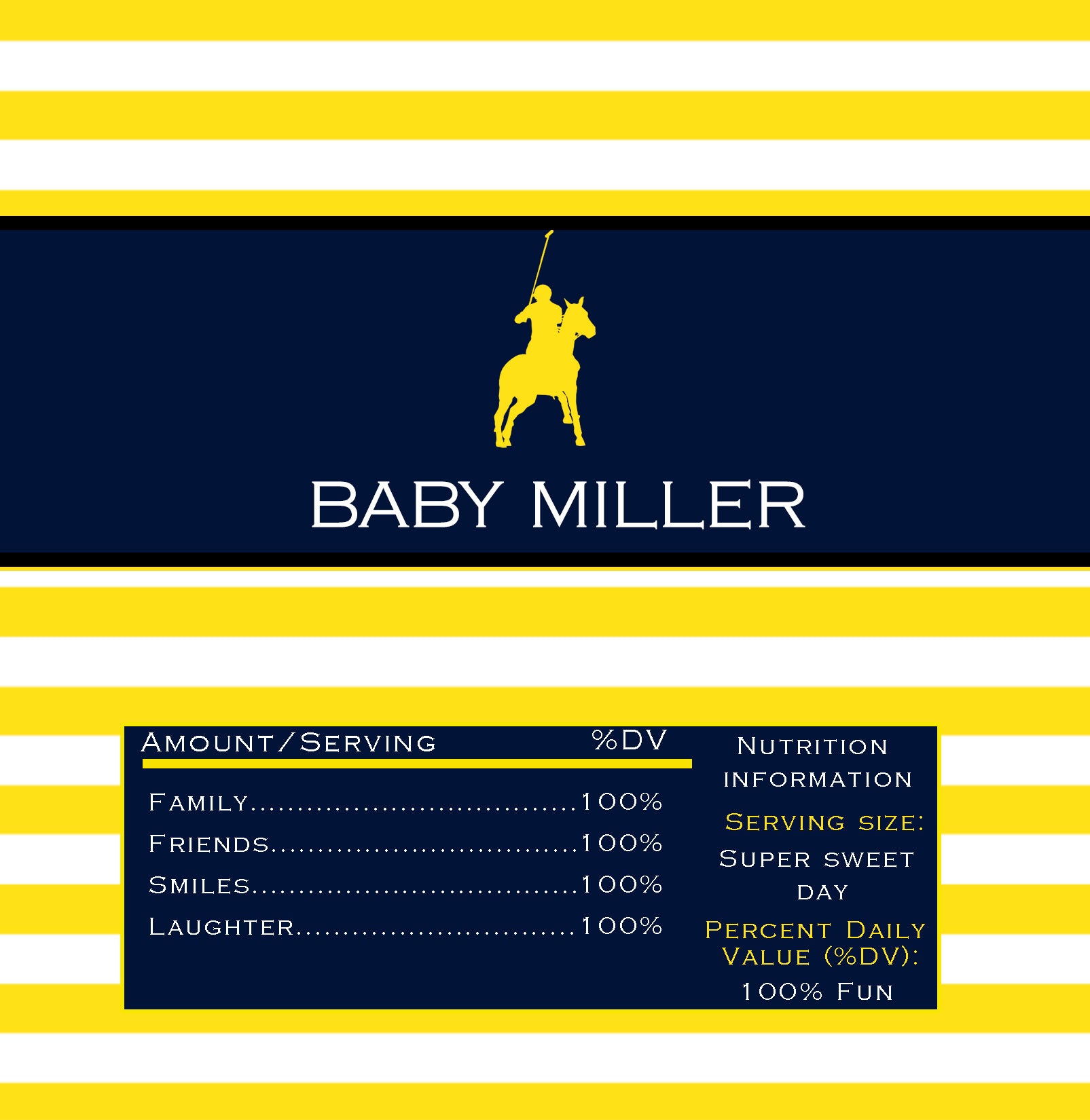 Polo blue yellow candy bar wrapper printable