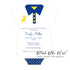 Polo invitations bodysuit royal blue yellow baby shower printable