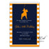 30 Polo invitations orange navy blue birthday baby shower