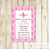 Polo Invitation Baby Girl Shower Birthday Pink