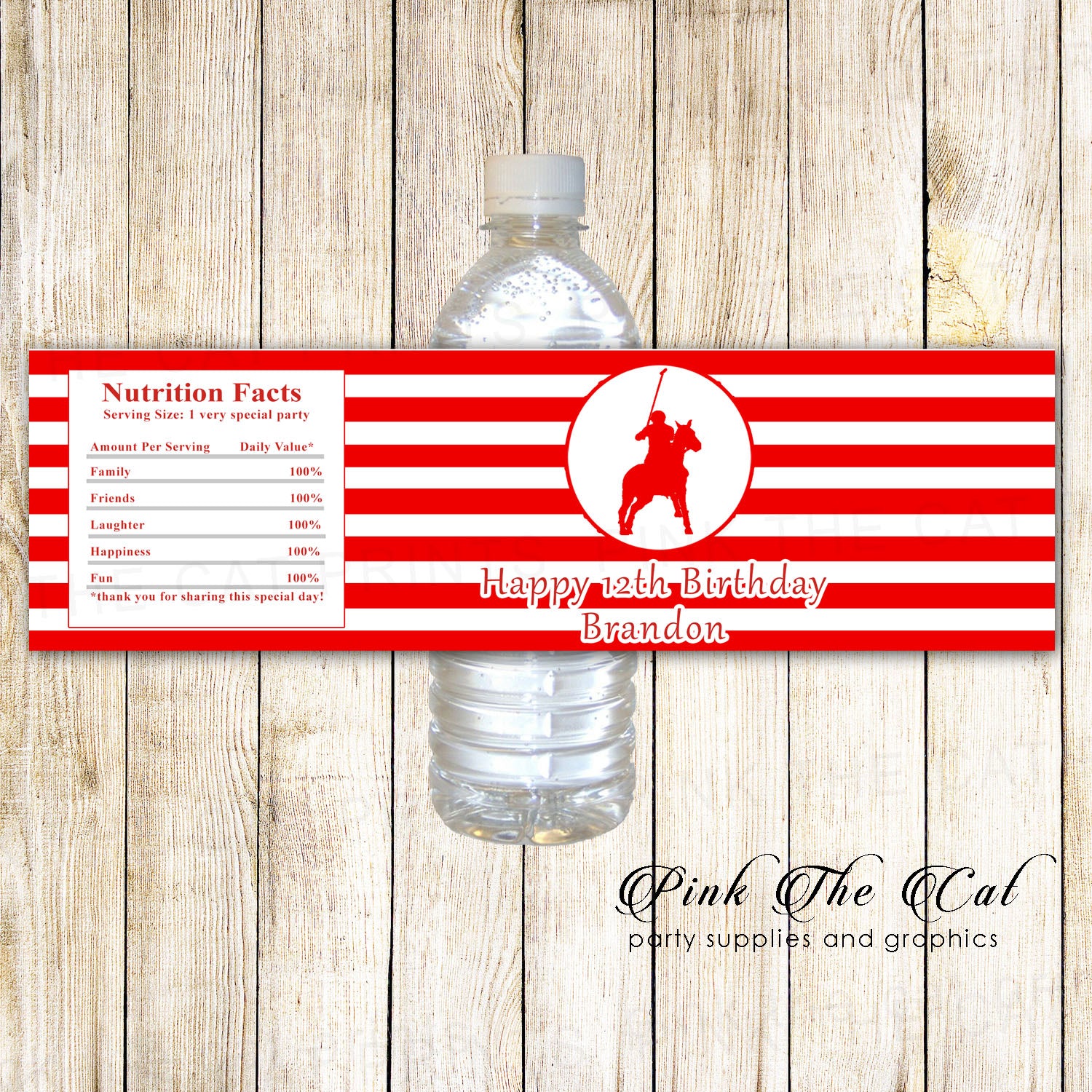Polo red white bottle labels printable