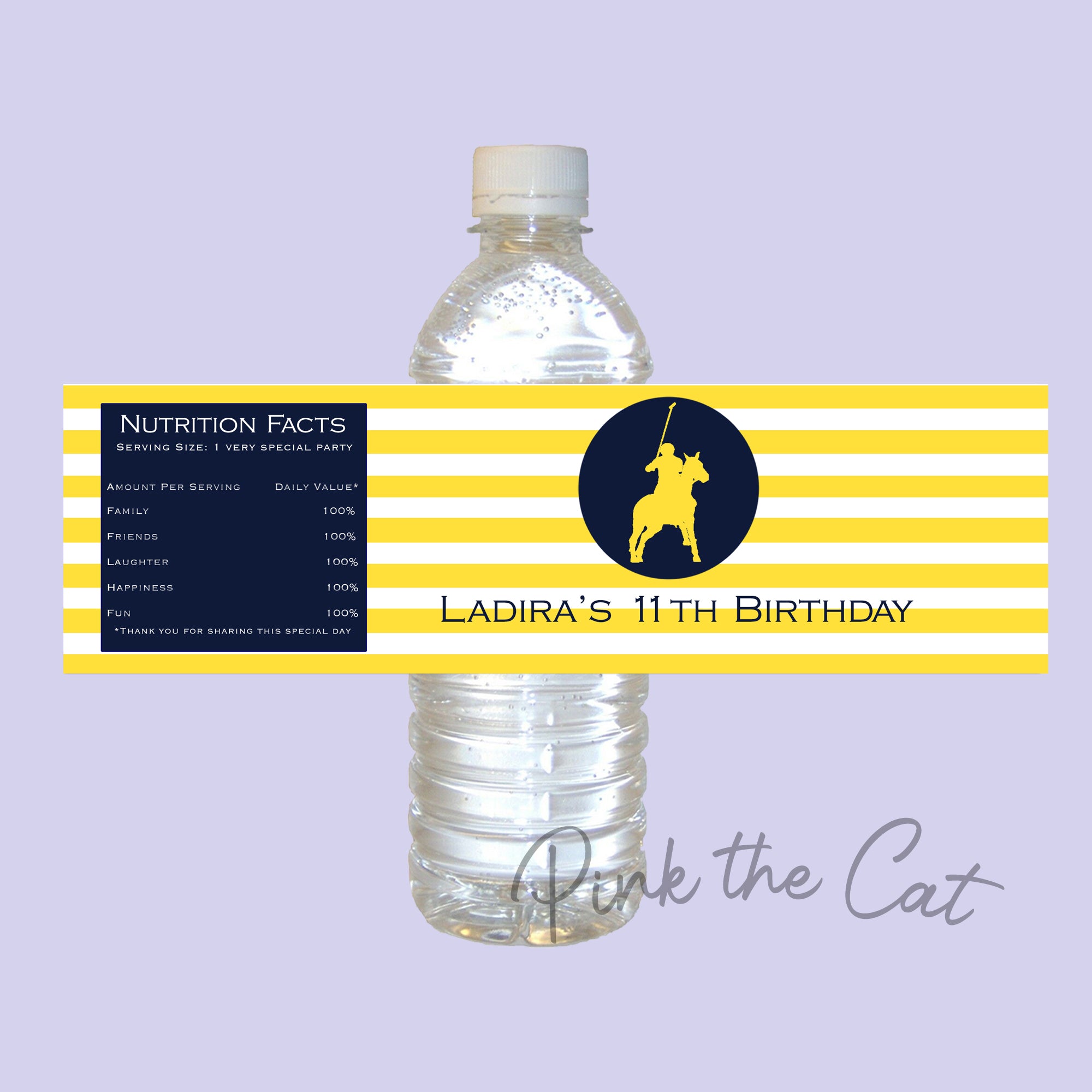 Polo blue yellow bottle label printable