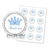 Prince favor labels blue brown birthday baby shower printable