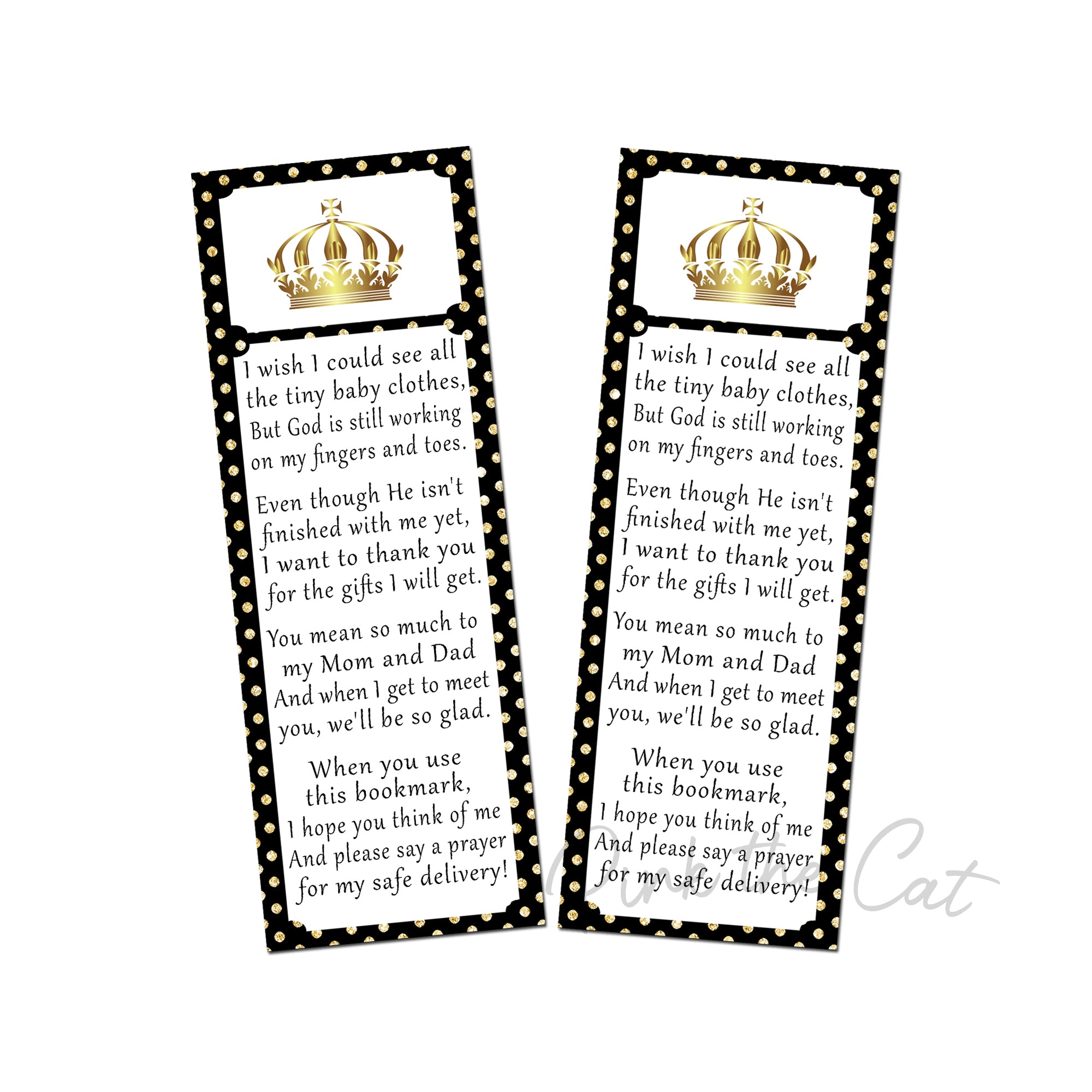 Prince black gold bookmarks