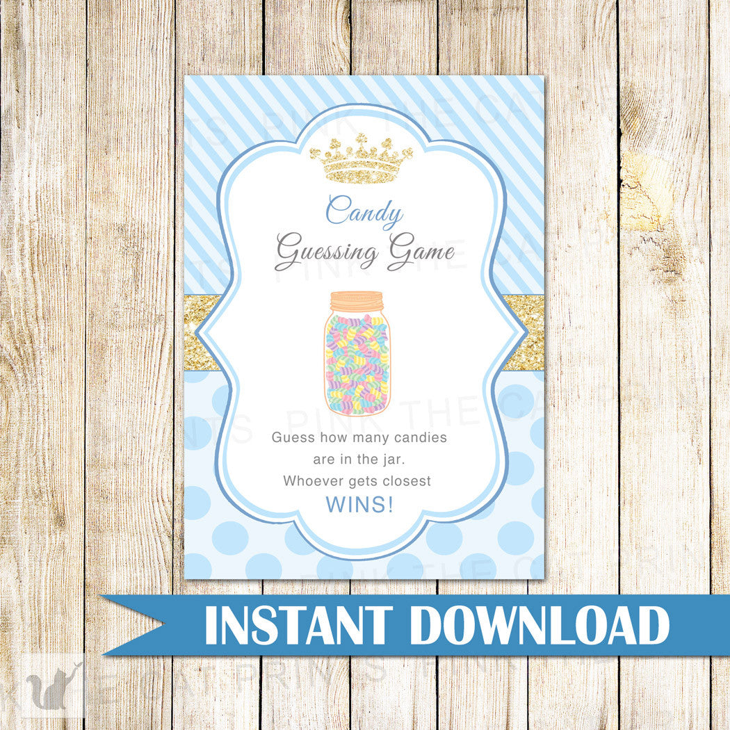 Candy Guessing Game Prince Baby Shower - no file attached fold 35