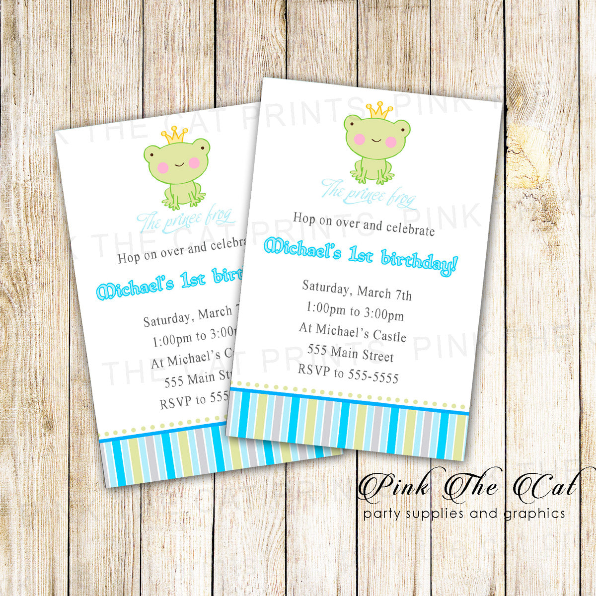 Prince Frog Invitation Boy Birthday Baby Shower