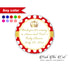 Prince princess red gold stickers (set of 70)