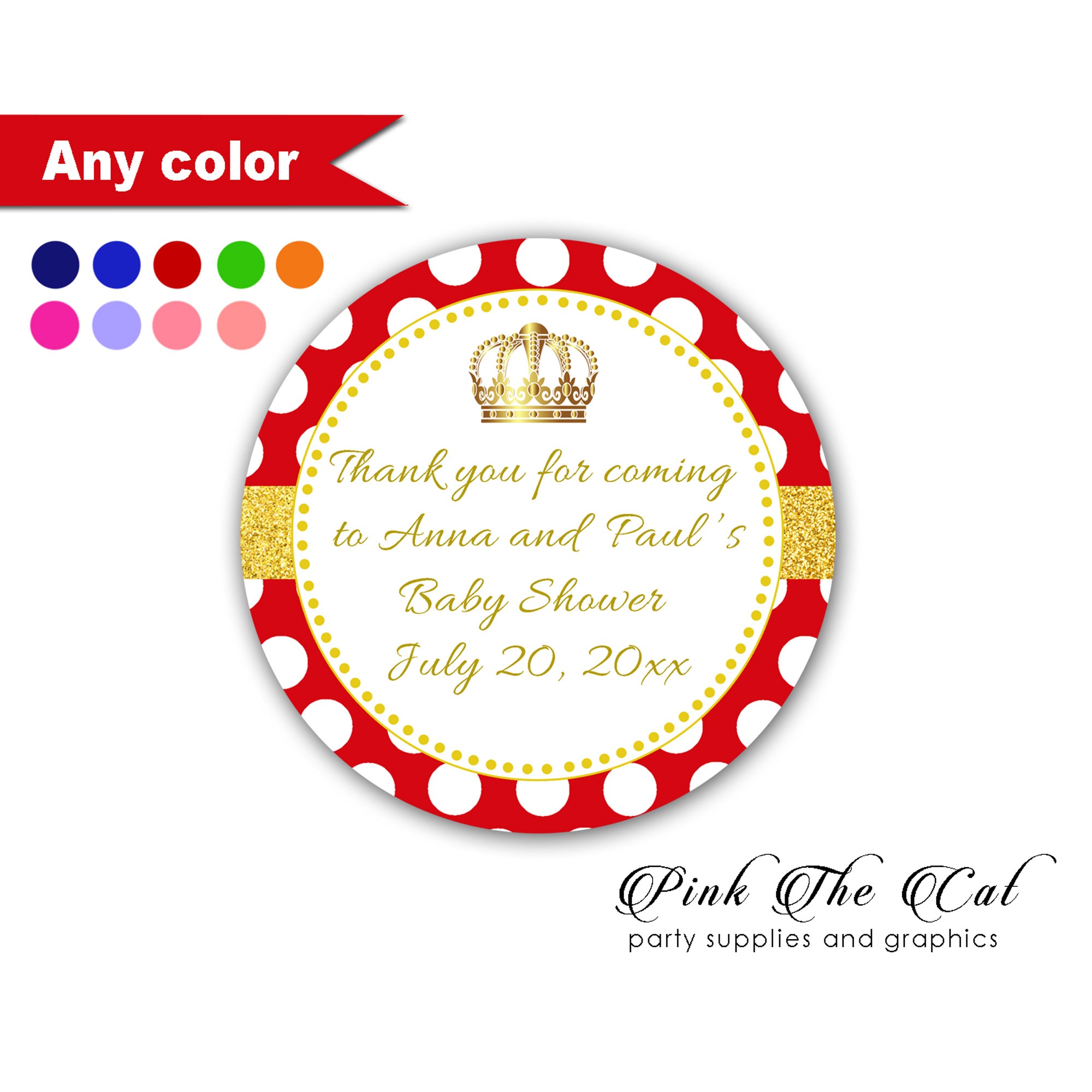 Prince princess red gold stickers printable