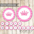 Princess Argyle Happy Birthday Banner Pink Black Printable