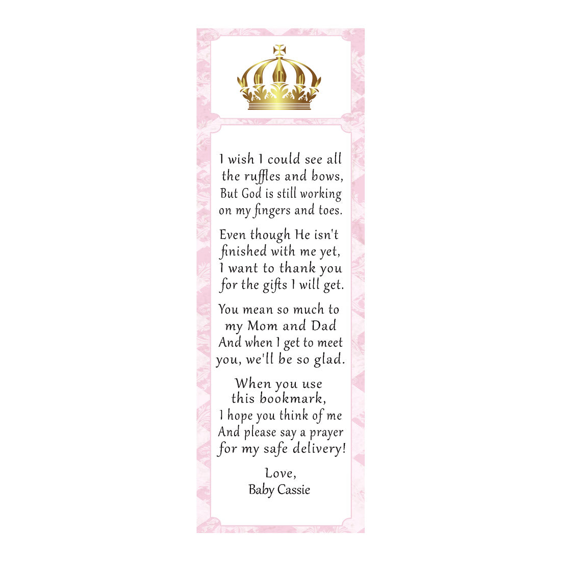 50 bookmarks princess pink gold
