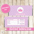 Princess Castle Candy Bar Wrapper Baby Girl Shower Birthday Purple Pink