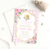 Princess invitations pink gold floral (set of 30)