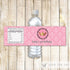 Princess Damask Bottle Label Girl Birthday Baby Shower Black Pink