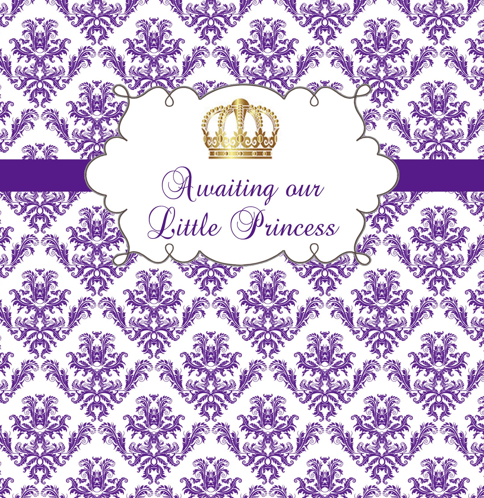 Princess candy bar purple gold printable