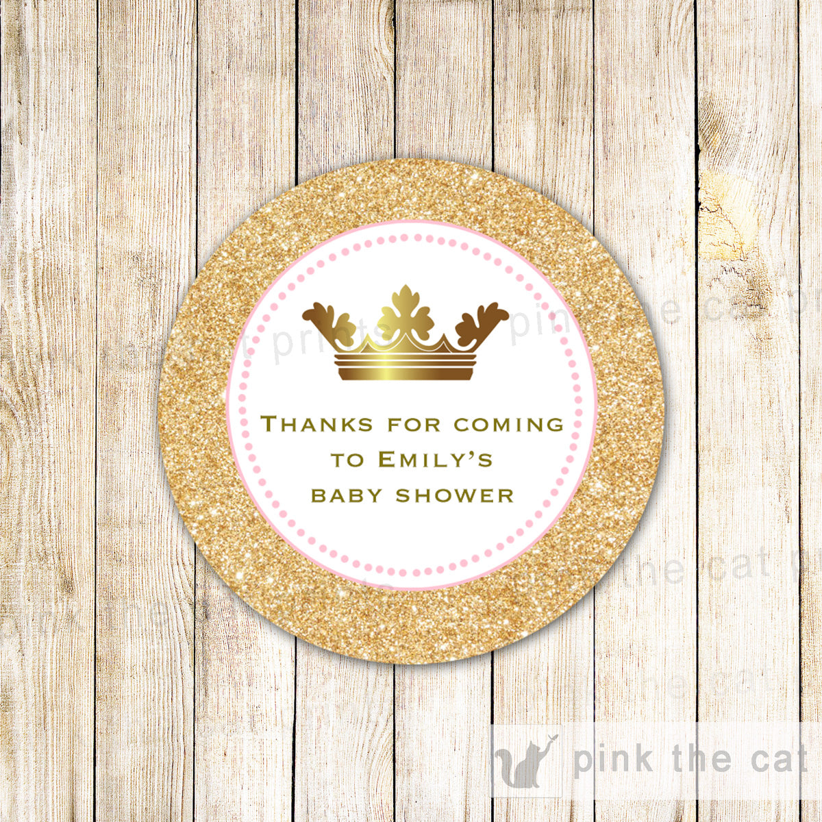 princess glitter gold pink stickers