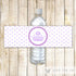 Princess Bottle Label Wrapper Girl Shower Purple Lavender