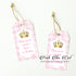 48 Princess pink gold thank you tags birthday baby shower