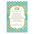 30 thank you cards prince princess teal personalized