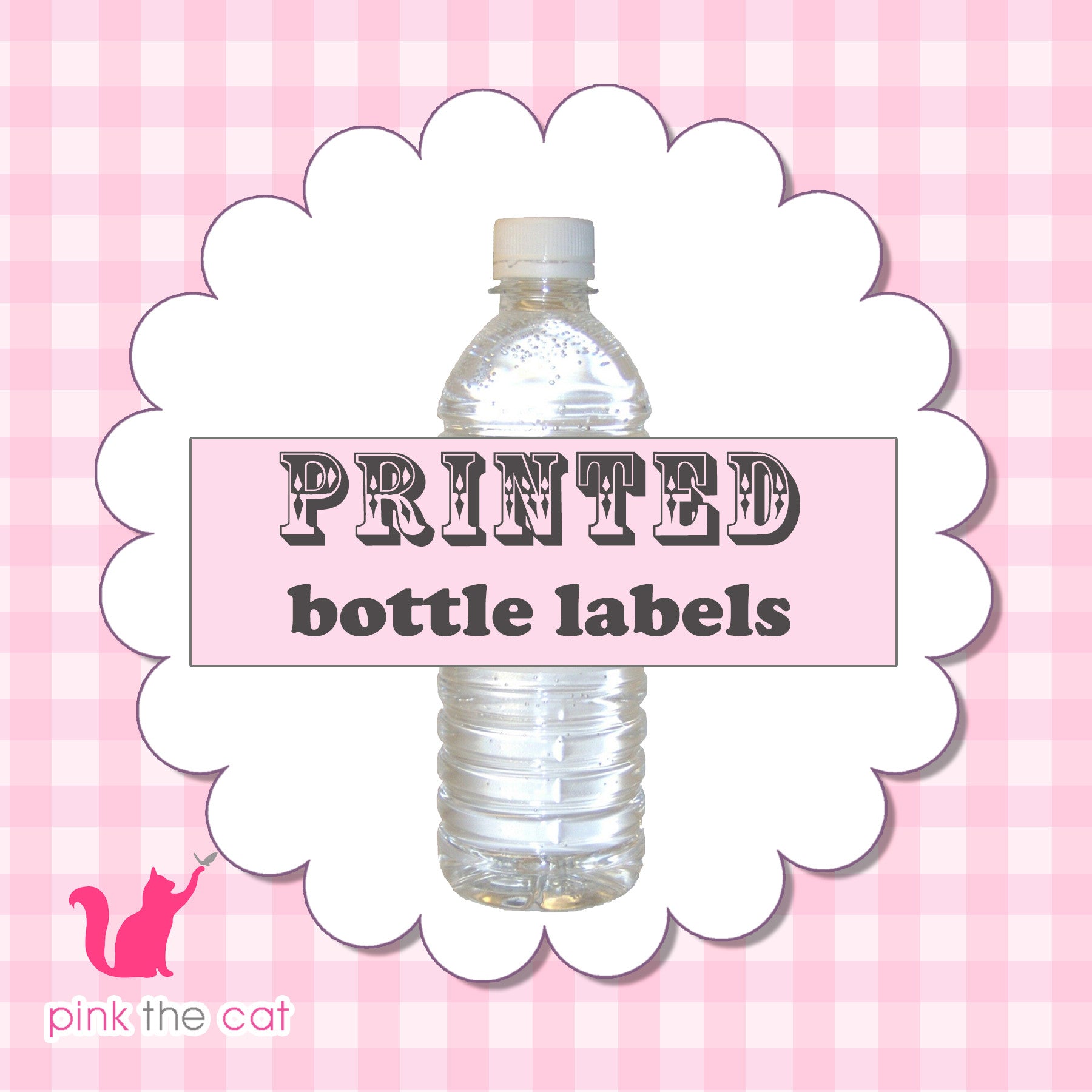 Printed Bottle Labels for Birthday Baby Bridal Shower Wedding