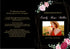 Funeral program floral roses black gold