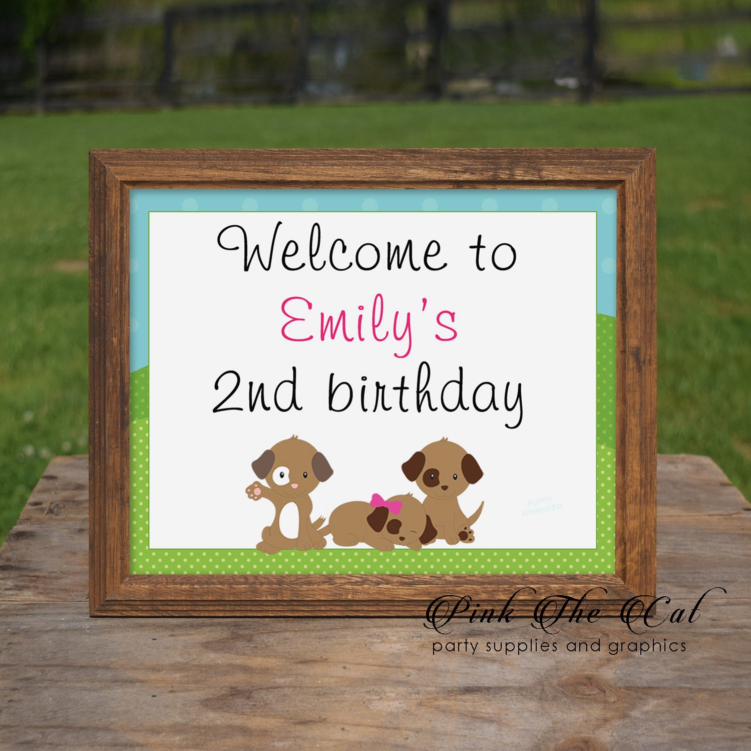 Puppy Pawty Welcome Sign Kids Birthday Printable