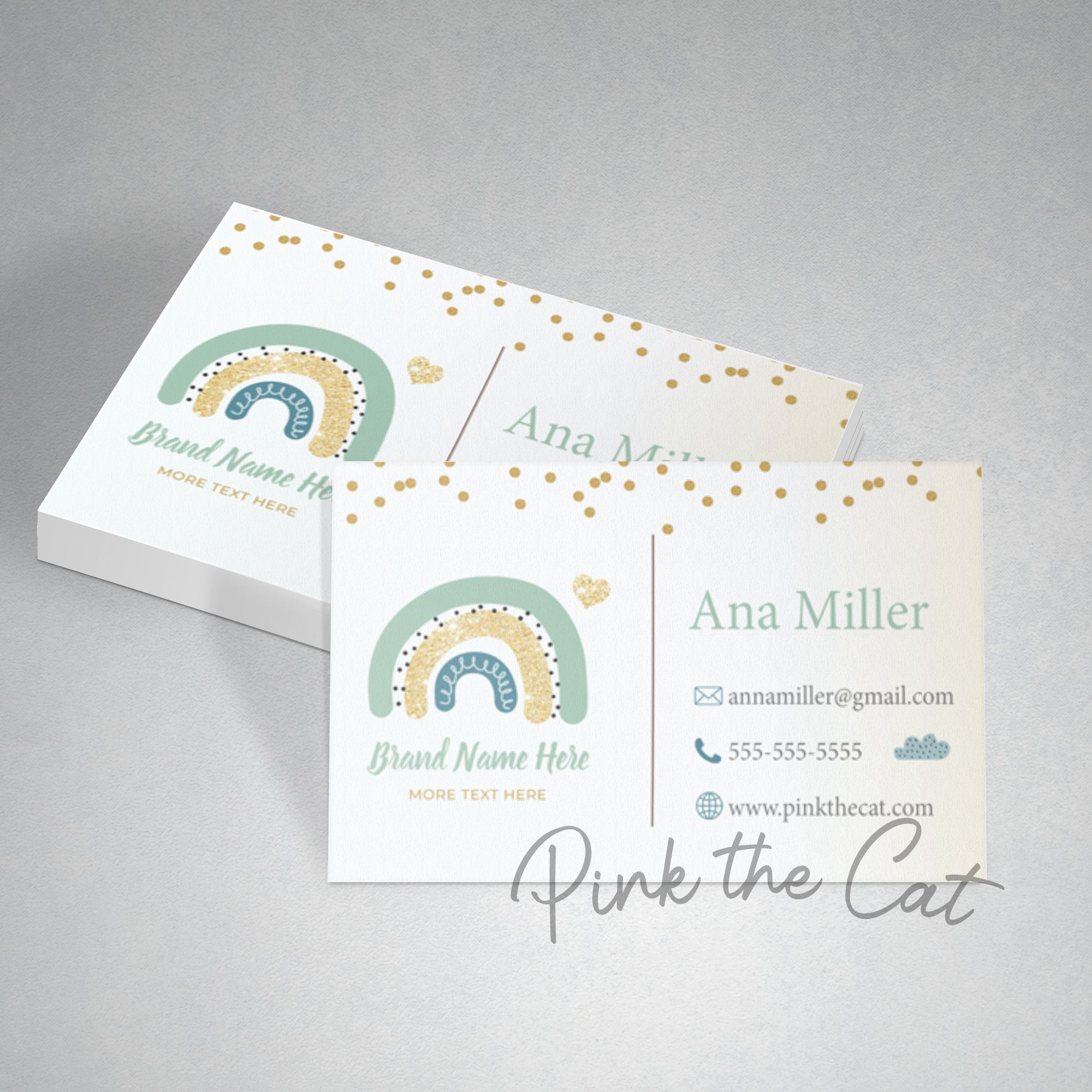 Premade boho rainbow business card #3