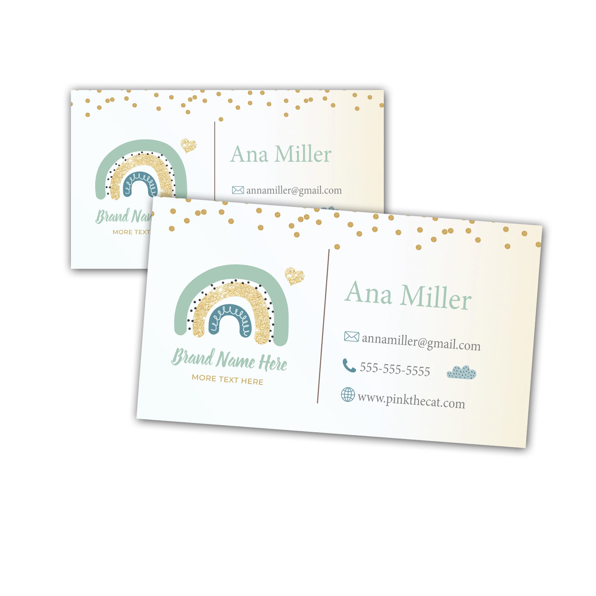 Premade boho rainbow business card #3