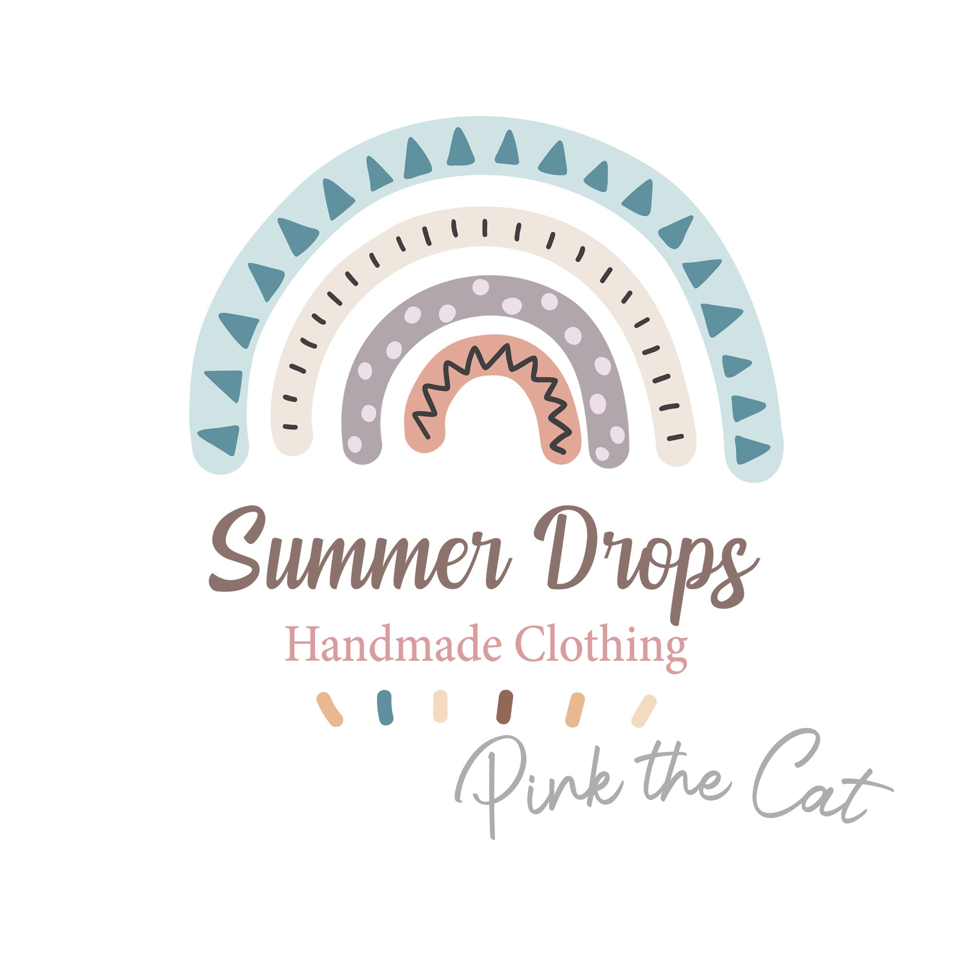 Premade boho rainbow logo design