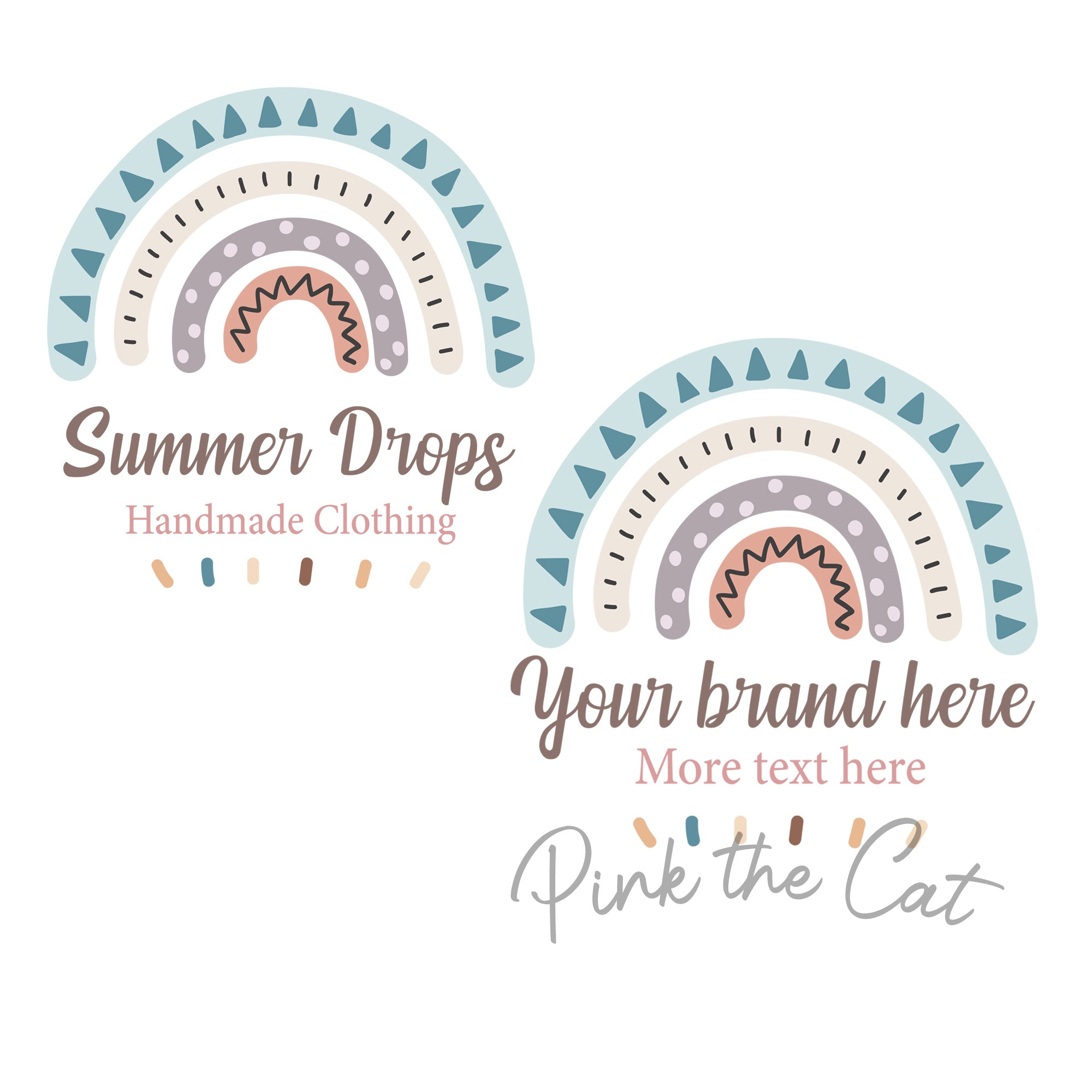 Premade boho rainbow logo design