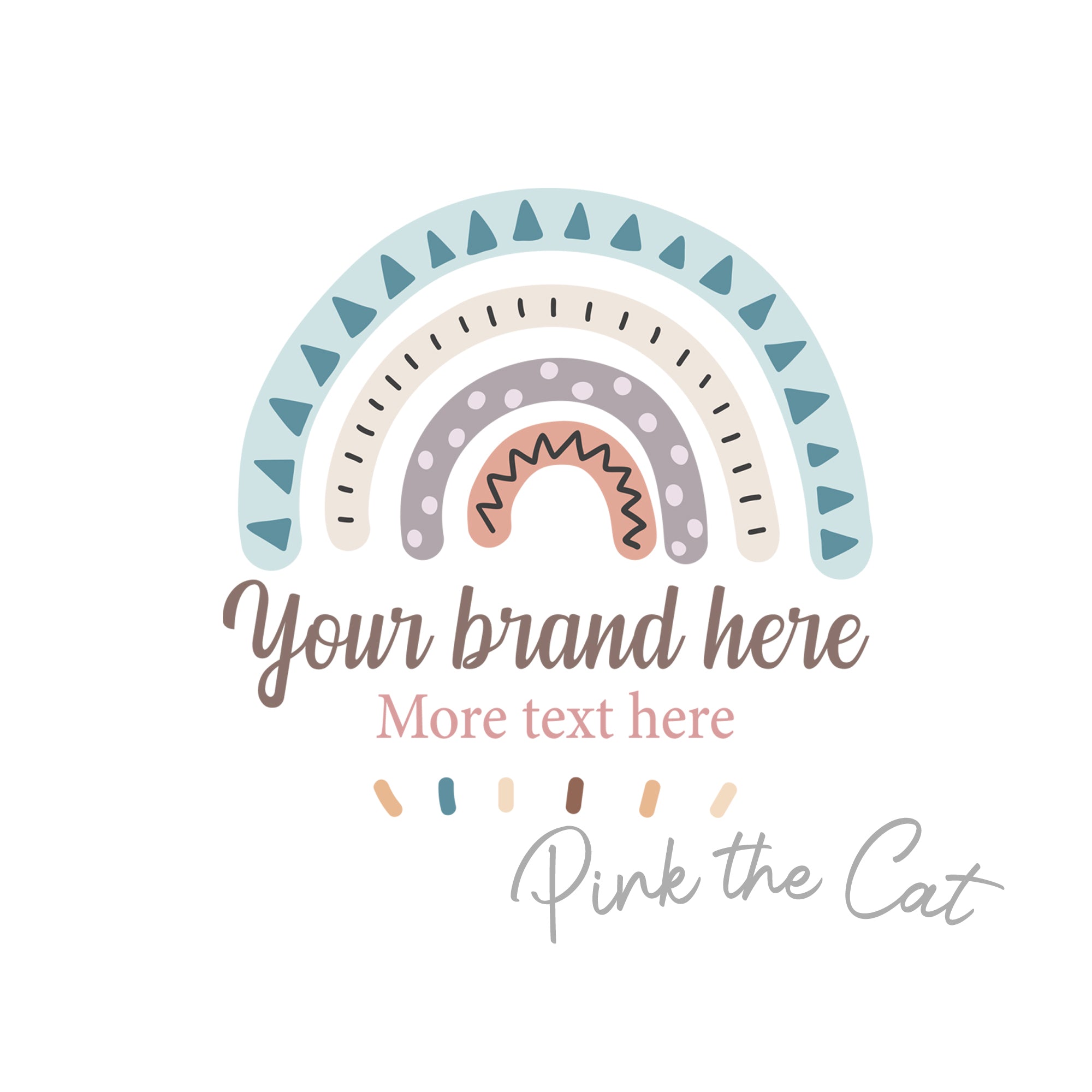 Premade boho rainbow logo design